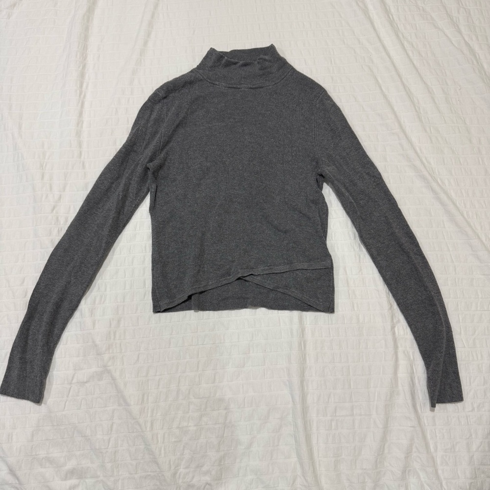 Express Grey Mockneck Long Sleeve Shirt